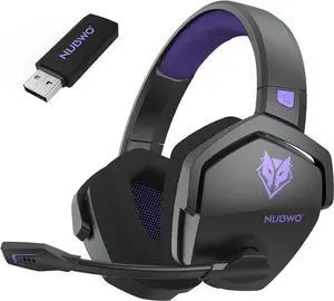 G06 Dual Wireless Gaming Headset with Microphone for PS5, PS4, PC - 23ms Low Latency Audio - 100-Hour of Playtime - 50mm Drivers (Black-Purple)