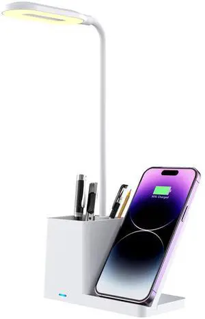Pen holder LED desk lamp multi-functional three-in-one wireless charger10W 15W wireless fast