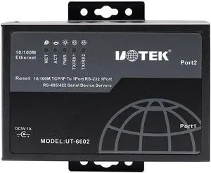 10/100M TCP/IP to RS-232 RS-485 RS-422 Converter TCP IP to RS232 RS485 RS422 RJ45 Serial Device Adapter UT-6602 with Adaptive Ethernet Port Support Manual Setting