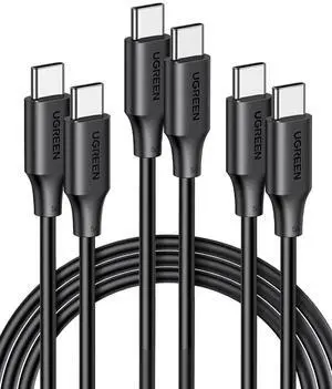 UGREEN 100W 3-Pack USB C Cable, Fast Charging USB-C Charger Cable Compatible with iPhone 17/17 Plus/17 Pro/17 Pro Max/16, MacBook Pro 2022, iPad Pro 2022, Galaxy S25/S24 Ultra, Pixel, 6.6FT