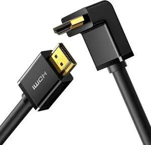 UGREEN HDMI Cable Right Angle 4K 90 Degree HDMI Cord High Speed Down Angle HDMI 2.0 Cable, 4K@60Hz HD 3D 1080P ARC Compatible for Laptop Monitor Nintendo Switch 2 Xbox PS5 PC TV 3.3FT
