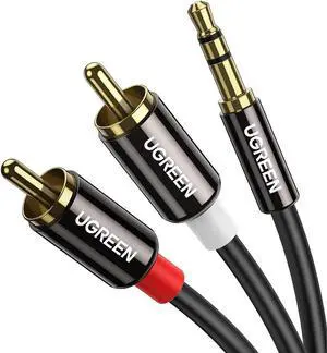 UGREEN 3.5mm to RCA Cable, 3.3FT RCA Male to Aux Audio Adapter HiFi Sound Headphone Jack Adapter Metal Shell Y Splitter Auxiliary Cord 1/8 Connector for Phone Speaker MP3 Tablet HDTV UGREEN 3.5mm to RCA Cable, 3.3FT RCA Male to Aux Audio Adapter HiFi Sound Headphone Jack Adapter Metal Shell Y Splitter Auxiliary Cord 1/8 Connector for Phone Speaker MP3 Tablet HDTV