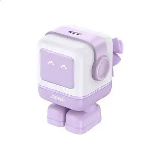 UGREEN Uno 30W USB C Charger Block, Compact Nexode Robot GaN Fast Charger for iPhone 17/16/15/14, Galaxy S25/S24/S23/S22, Pixel 10/9/8/7, MacBook Air, iPad Pro (Kawaii Purple)
