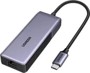 UGREEN USB C to Ethernet Adapter 5Gb, Ethernet Adapter for Laptop, Aluminum with Thermal Design, Type C (Thunderbolt 5/4/3 Compatible) to RJ45 Network LAN Internet, Compatible for MacBook Air/Pro, XPS