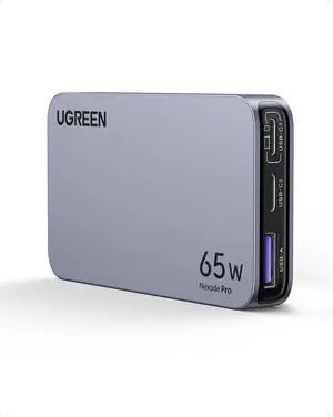 UGREEN Nexode Pro 65W GaN USB C Slim Wall Charger, 3-Port Compact Fast PPS Charger for iPhone 17/16/15 Series, MacBook Air, iPad Pro, Galaxy S25/S24, Pixel 10/9, Steam Deck