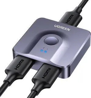 UGREEN HDMI Switch 4K@60Hz, Bi-Directional HDMI Splitter 2 in 1 Out Switcher Supports UHD 3D HDR Compatible with PS5, PS4, Xbox Series X/S, Roku, Fire Stick Grey