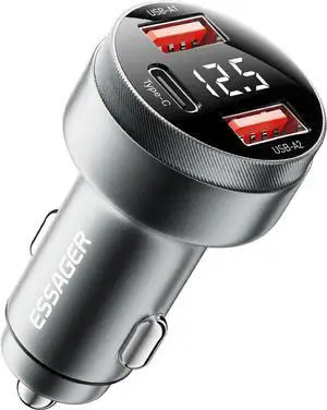 80W Super Fast Charging with USB PD/PPS/QC 3.0(Voltmeter&LED Lights) Universal Quick Charge for 12-24V Car Cigarette Lighter Plug,Compatible with iPhone 15 14 13 12,S22 S21 S20