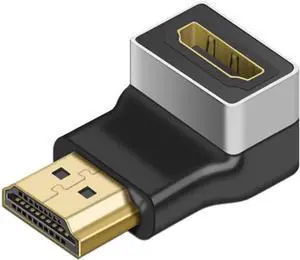 HD Adapter 4K/8K Compatible with HDMI 2Pack Female Male to Female Fully Shielded HD Connector (Cubic Bend M to F 4K)