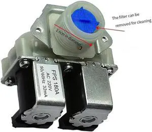 1PC 3-Way Solenoid Valve FPS180A Replacement Dual Head Water Inlet Valve For LG/ Midea/Little Swan/ Haier Drum Washing Machine