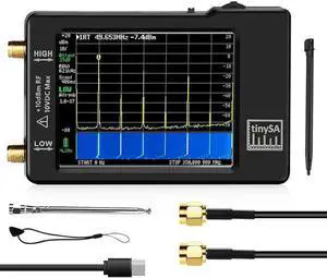 Portable TinySA Spectrum Analyzer,Upgraded V0.3.1 Handheld Tiny Frequency Analyzer 100KHz to 960MHz MF/HF