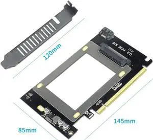 JEYI U.2 SSD to PCIe X16 3.0 Adapter SFF-8639 PCIe Adapter PCIe NVMe SSD Adapter with U.2 Port for 2.5" U.2 NVMe SSD SATA SSD Intel U.2 SSD Samsung PM953