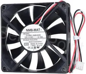 For NMB-MAT Cooling 3106KL-04W-B39 3 Wires Cooler DC 12V 0.16A 80X80X15MM Server Fan