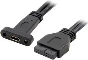 USB 3.1 Type C USB-C Female Single Port to USB 3.0 Motherboard 19pin Header Cable 40cm USB 3.1 Type C USB-C Female Single Port to USB 3.0 Motherboard 19pin Header Cable 40cm