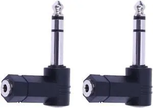 AUX Headphone Cable90 Degrees 3.5 to 6.35/6.5mm 1/4" Mono Jack Stereo Speaker Audio Adapter Plug 3.5mm TRS Connector Converter AUX Headphone Cable90 Degrees 3.5 to 6.35/6.5mm 1/4" Mono Jack Stereo Speaker Audio Adapter Plug 3.5mm TRS Connector Converter