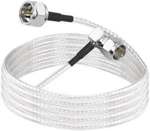 F Type Coaxial Right Angle Connector Cable,90° Angled to Straight F Type Male RG316 Digital RF Coax Cable Cord for HDTV, CATV, Modem, Satellite Receivers (6.6FT)