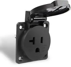 20 Amp NEMA 5-20R Outlet AC Flanged 125 Volt ,2 Pole 3 Wire with Weatherproof Cover Power Outlet Outdoor Household Receptacle Socket