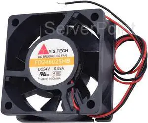 FD246025HB Square Server Cooler Fan Two Pins For Y.S TECH DC 24V 0.09A 60x60x25mm Fan no
