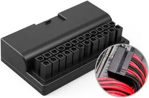 Atx Power Supply 24P to 90 Degree Connector 24pin Steering Head for Computer Motherboard Wiring Cable Connection DIY