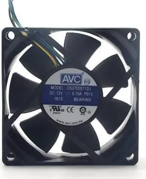 For AVC DS07025T12U 70mm 7025 DC 12V 0.7A 4 -pin PWM cpu pc case cooling fan
