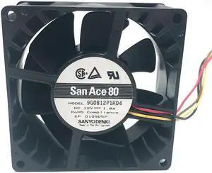 For Sanyo 9G0812P1K04 12V 1.8A 8038 80*80*38mm 107.3cfm 7800RPM 8CM four wire PWM 4P powerful axial case cooling fan