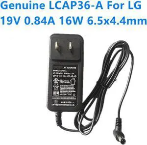 US Plug LCAP36-A 19V 0.84A ADS-18FSG-19 AC Adapter For LG 19M38A 19M38D 19M38H 22MK430H 22MK400A Power Supply Charger
