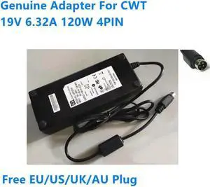 19V 6.32A 120W 4PIN CAD120191 MPS120K-VI AC Adapter For CWT Power Supply Charger