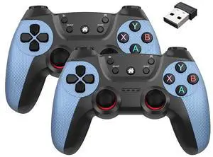 2.4g wireless dual-player game controller - one-to-one adapter forcontroller for Android TV - dual-player game controller for TV Midnight Blue