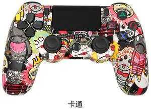 P4 wireless Bluetooth game controller with six-axis dual vibration function, 4th generation, with light stripController Cartoon drawing