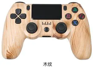 P4 wireless Bluetooth game controller with six-axis dual vibration function, 4th generation, with light stripController Wood grain