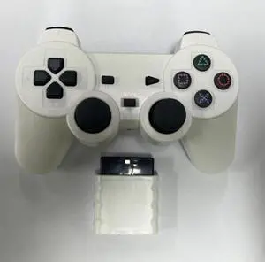 2.4G wireless PS2 game controllerwith transparentsnowflake buttons and dual vibration function -P2 game controller white