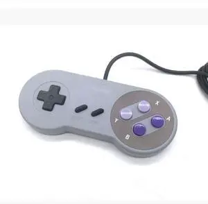 Supegamecontroller.SNES console interface.  old-fashioned controller. Purple button
