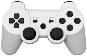 PS3 controller with dual vibration function, blank buttons onthe controller, PS3 wireless Bluetooth game controller with dual vibrationfunction. white PS3 controller with dual vibration function, blank buttons onthe controller, PS3 wireless Bluetooth game controller with dual vibrationfunction. white