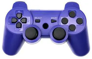 PS3 controller with dual vibration function, blank buttons onthe controller, PS3 wireless Bluetooth game controller with dual vibrationfunction. blue PS3 controller with dual vibration function, blank buttons onthe controller, PS3 wireless Bluetooth game controller with dual vibrationfunction. blue