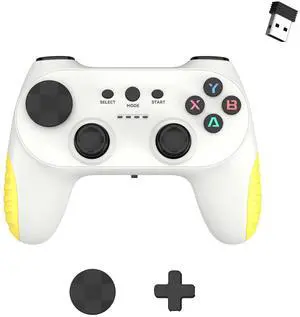 New 2.4G wireless game controller-pctvboxTV computergame controller-PS3 TV box game controller White + Yellow