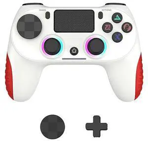 P4 console game controller 4th generation with RGB lights and adjustable P4 wireless Bluetooth controller White complements red