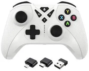 Wireless 2.4G multi;.functional game controller compatible with pc, $witch, Android TV Box, dual vib ration macro progamming controller Wireless 2.4G multi;.functional game controller compatible with pc, $witch, Android TV Box, dual vib ration macro progamming controller