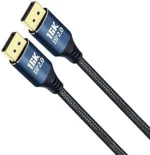 DCHAV 16K Displayport to Displayport Cable Display Port 2.0 16K@60Hz, 8K@120Hz, 4K@240Hz 165Hz 144Hz 80Gbps HDR FreeSync G-Sync DP Cord for Computer Gaming Monitor Laptop PC TV Graphics Card, 5ft