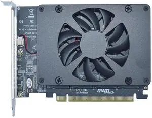 M.2 PCIe Adapter x16 Gen4 for 4 Ports M2 SSDs, PCIe M.2 Expansion Card for 4 M.2 2280 2260 2242 2230 NVMe SSDs M Key with Advanced Cooling Ultra Quiet DC Brushless Fan