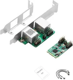 M.2 B+M Key to Dual RJ45 Port Gigabit Ethernet Network Card Desktop Industrial Server Adapter | RTL8111H Chipset M.2 B+M Key to Dual RJ45 Port Gigabit Ethernet Network Card Desktop Industrial Server Adapter | RTL8111H Chipset