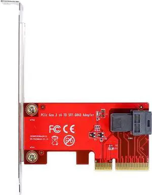 PCIe 3.0 x4 to U.2 (SFF-8643) NVMe Adapter Card Internal PCI Express to U.2 Converter for 2.5" NVMe SSDs (SFF-8639), Supports 750 and Other U.2 Drives, 32Gbps Bandwidth