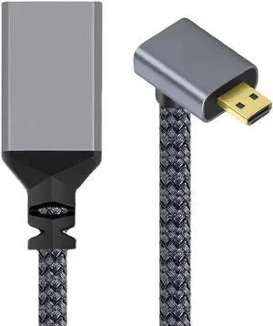 Micro HDMI to HDMI Cable,Micro HDMI 1.4 Male to HDMI Female 4K Extension Cable 90 Degree Down Angled Micro HDMI to HDMI Cable,Micro HDMI 1.4 Male to HDMI Female 4K Extension Cable 90 Degree Down Angled