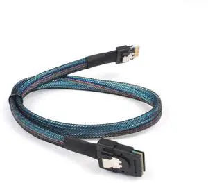 2PCS SFF-8654 to SFF-8087, Slim Line SAS 4.0 SFF-8654 4i 38 Pin Host to Mini SAS 4i SFF-8087 36 Pin Target Cable 1.6FT Black 2PCS SFF-8654 to SFF-8087, Slim Line SAS 4.0 SFF-8654 4i 38 Pin Host to Mini SAS 4i SFF-8087 36 Pin Target Cable 1.6FT Black