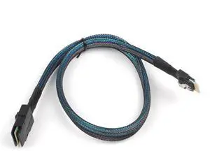 SFF-8654 to SFF-8087, Slim Line SAS 4.0 SFF-8654 4i 38 Pin Host to Mini SAS 4i SFF-8087 36 Pin Target Cable 1.6FT Black SFF-8654 to SFF-8087, Slim Line SAS 4.0 SFF-8654 4i 38 Pin Host to Mini SAS 4i SFF-8087 36 Pin Target Cable 1.6FT Black