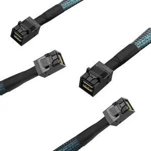 2 Pack Internal Mini SAS HD SFF-8643 to SFF-8643 Cable, Internal Mini SAS to Mini SAS Cable, 12Gbps, Compatible with RAID or PCI Express Controller(3.3FT/1M)