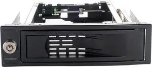 5.25in Trayless Hot Swap Mobile Rack for 3.5in Hard Drive - Internal SATA Backplane Enclosure - Lockable drive bay with SATA Power Cable and Led Light