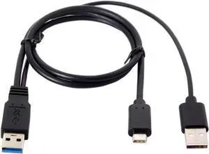 Type-C USB-C to USB 3.0 Male & USB 2.0 Dual Data Y Cable for Laptop & Hard Disk 60cm