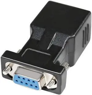 DB9 to RJ45 Serial Adapter RS232 Female to RJ-45 Female Ethernet Converter Compatible with Standard 9 Pin RS-232 Devices
