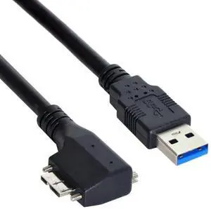 USB 3.0 Cable USB 3.0 Male to Micro B Male 90 Degree Right Angled Data Transfer Extension Cable with Mount Panel Screws 3.0M