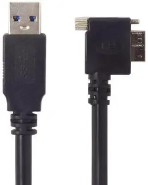 USB 3.0 Cable USB 3.0 Type A Male to Micro B Male 90 Degree Right Angled Cable with Mount Panel Screws 5.0M