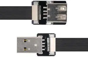 USB 2.0 Flat Cable USB 2.0 Male to Female Data Transfer Charging Ribbon Flex Extension Cable Adapter 0.2M USB 2.0 Flat Cable USB 2.0 Male to Female Data Transfer Charging Ribbon Flex Extension Cable Adapter 0.2M